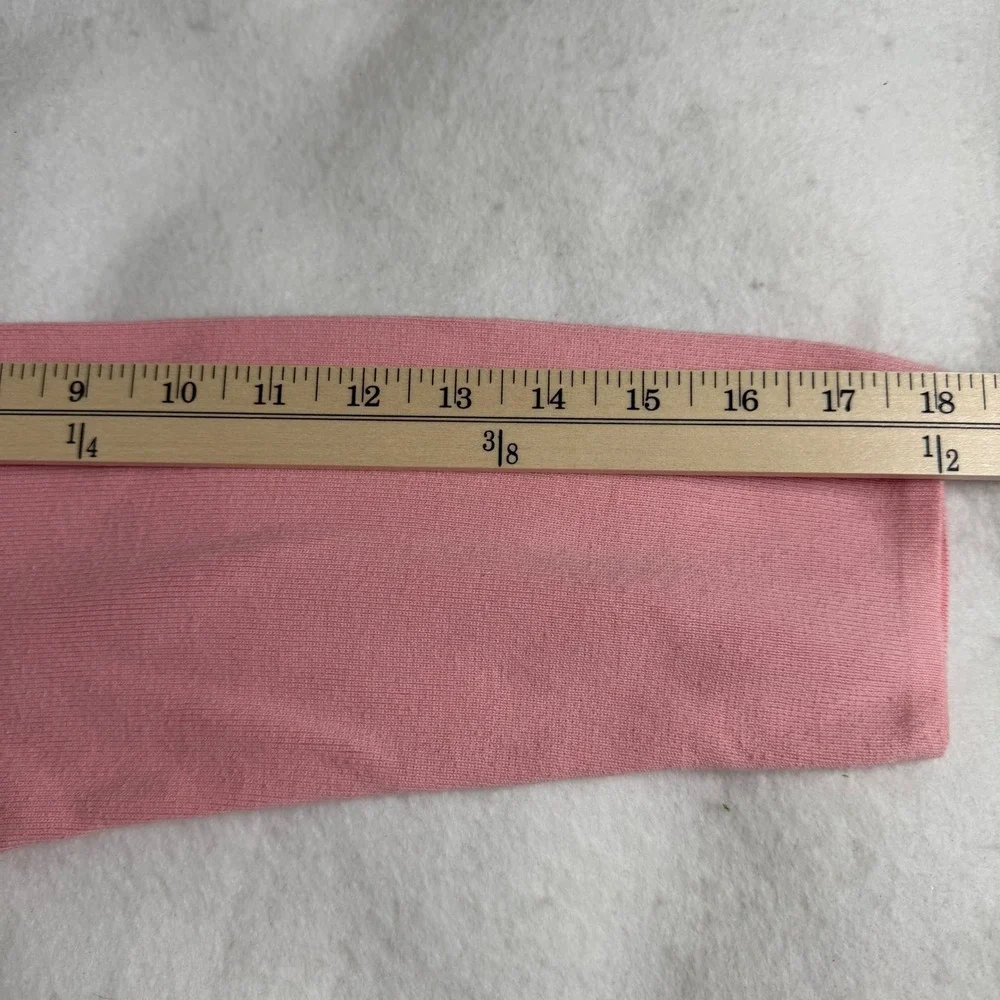 Hampshire Studio Pink Bow Sweater Large Cotton Blend 3/4 Sleeve Vintage Knit Top